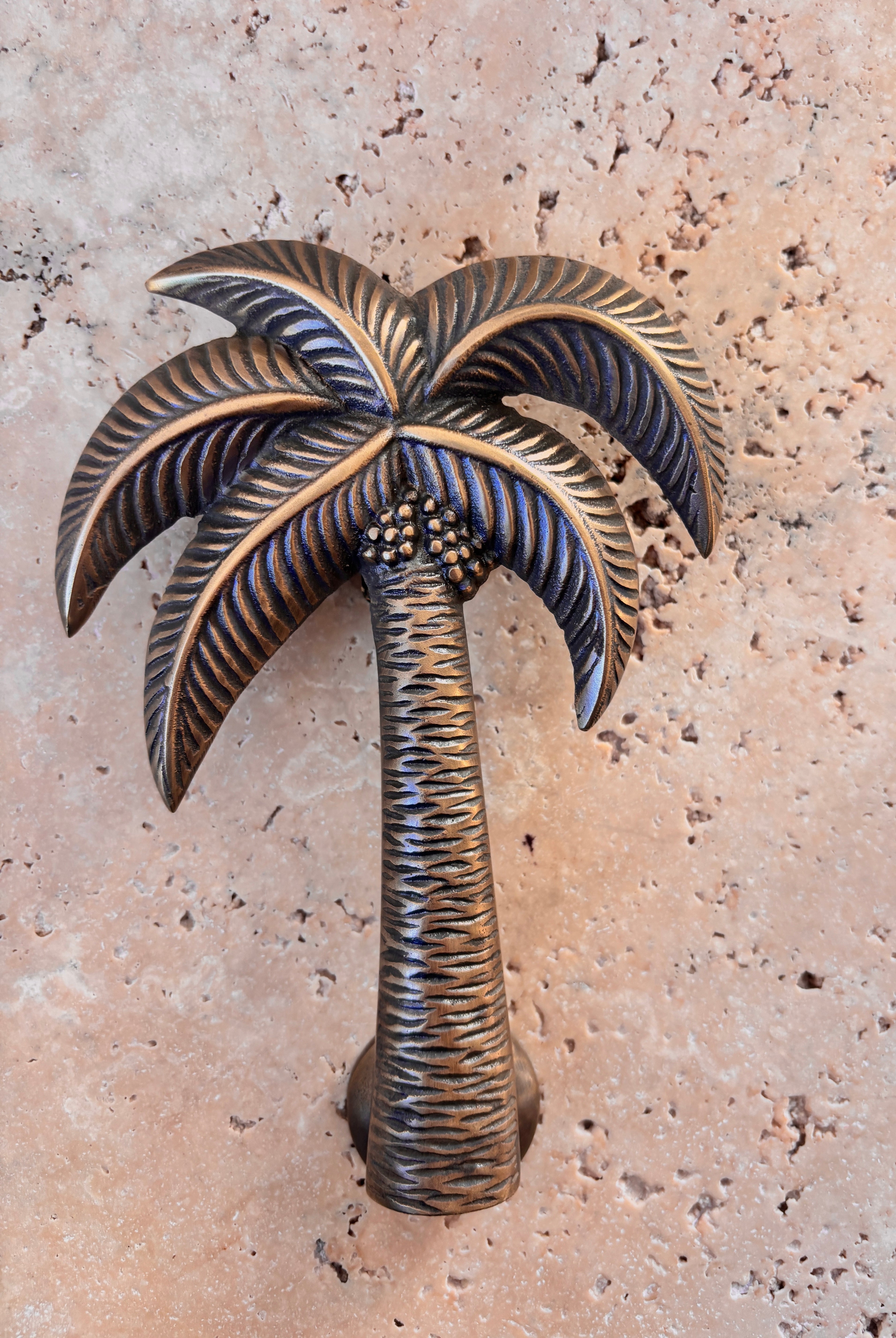 Island Palm Brass Door Knocker