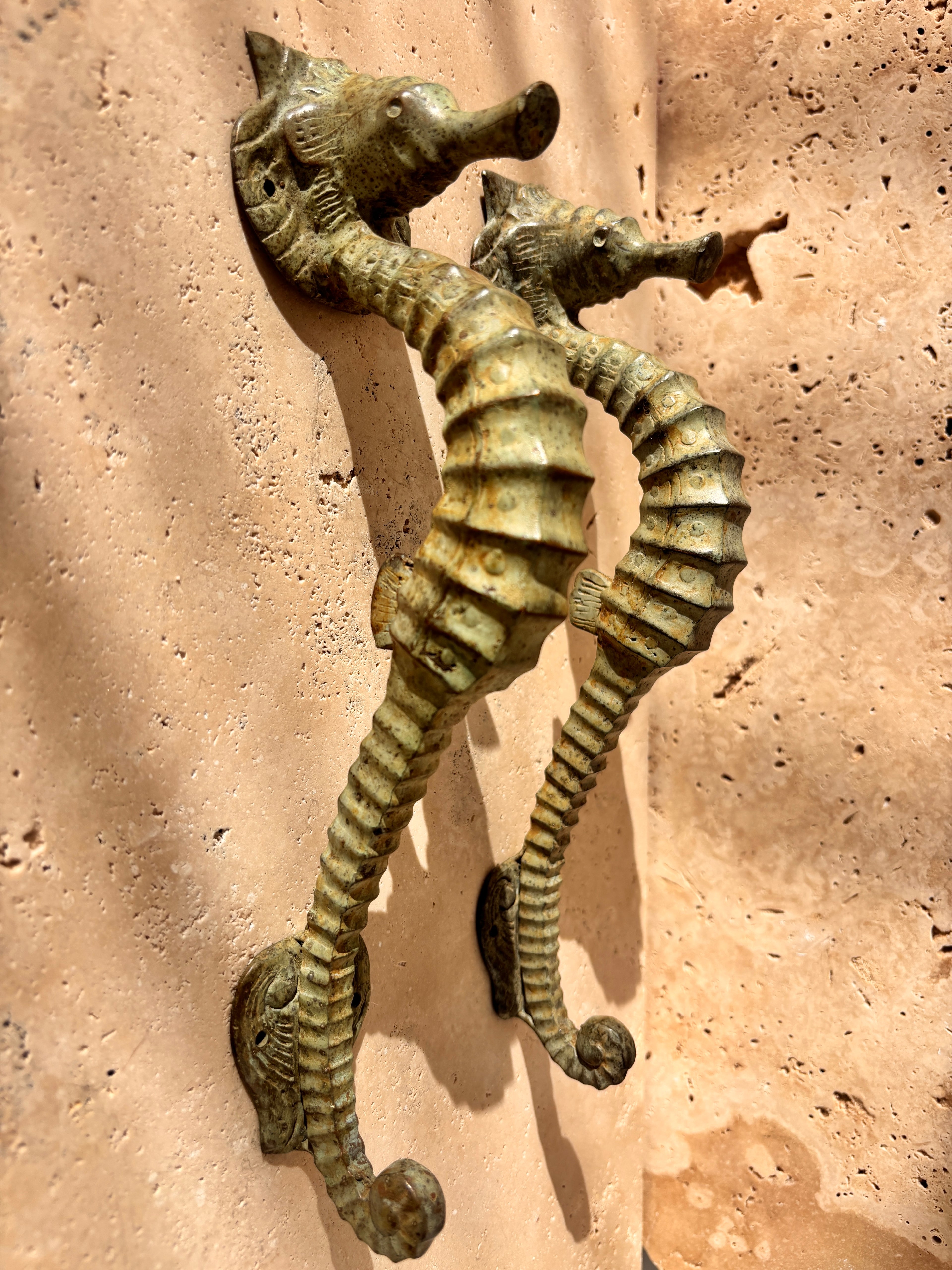 Aged Seahorse Door Pull