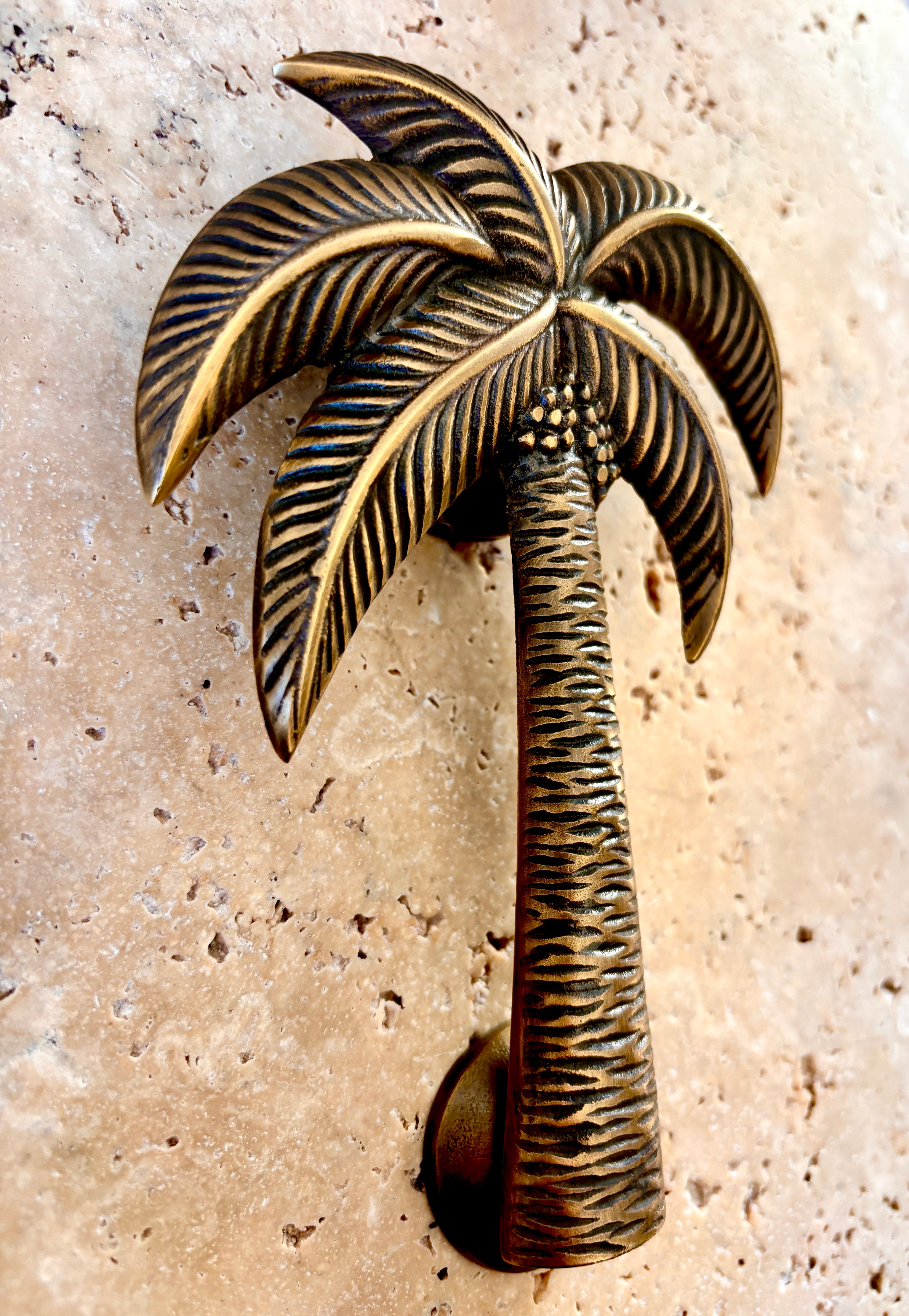 Island Palm Brass Door Knocker