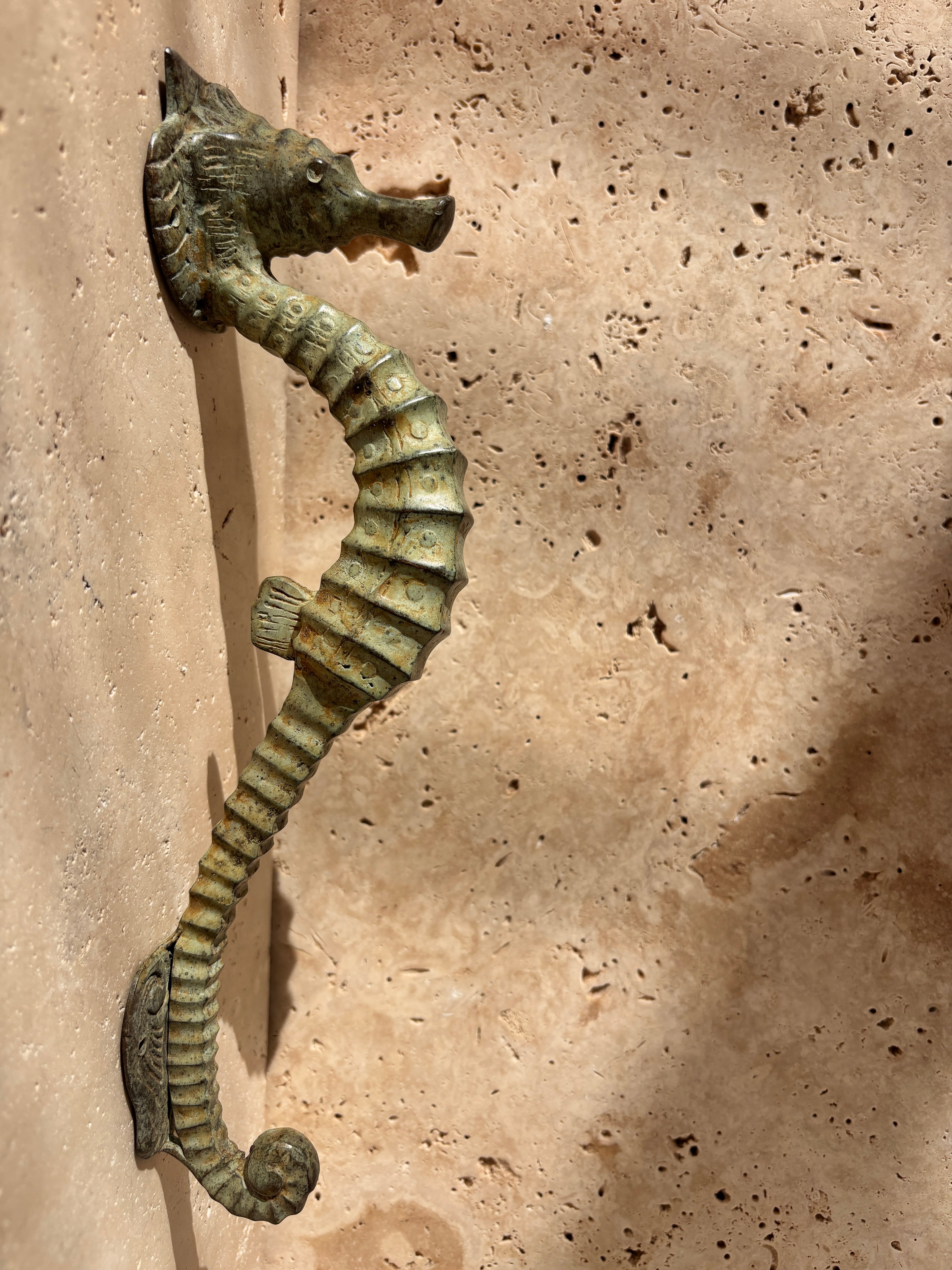 Aged Seahorse Door Pull